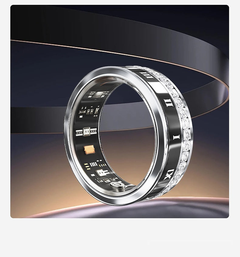 Bague intelligente connectée incrustée de diamants