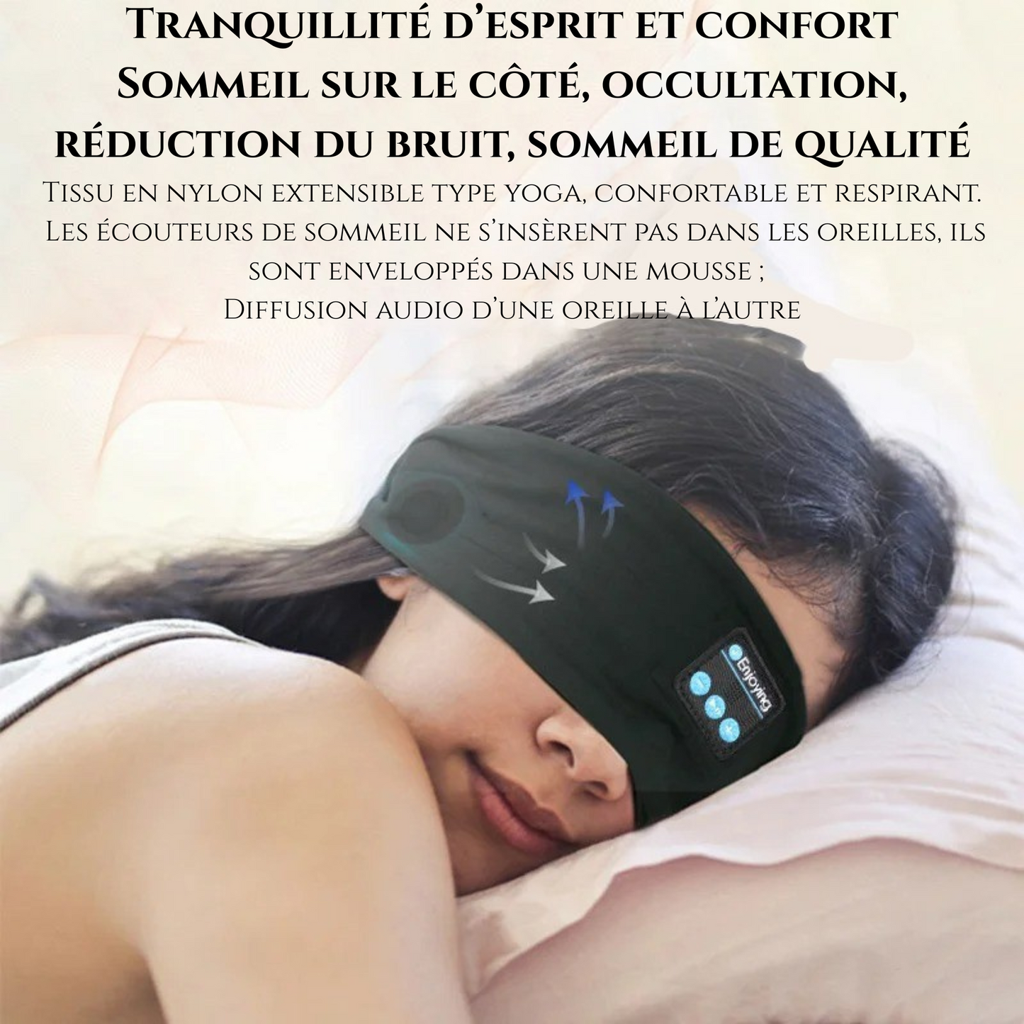 Masque de Sommeil Bluetooth avec Écouteurs Intégrés – Confort & Musique Réunis