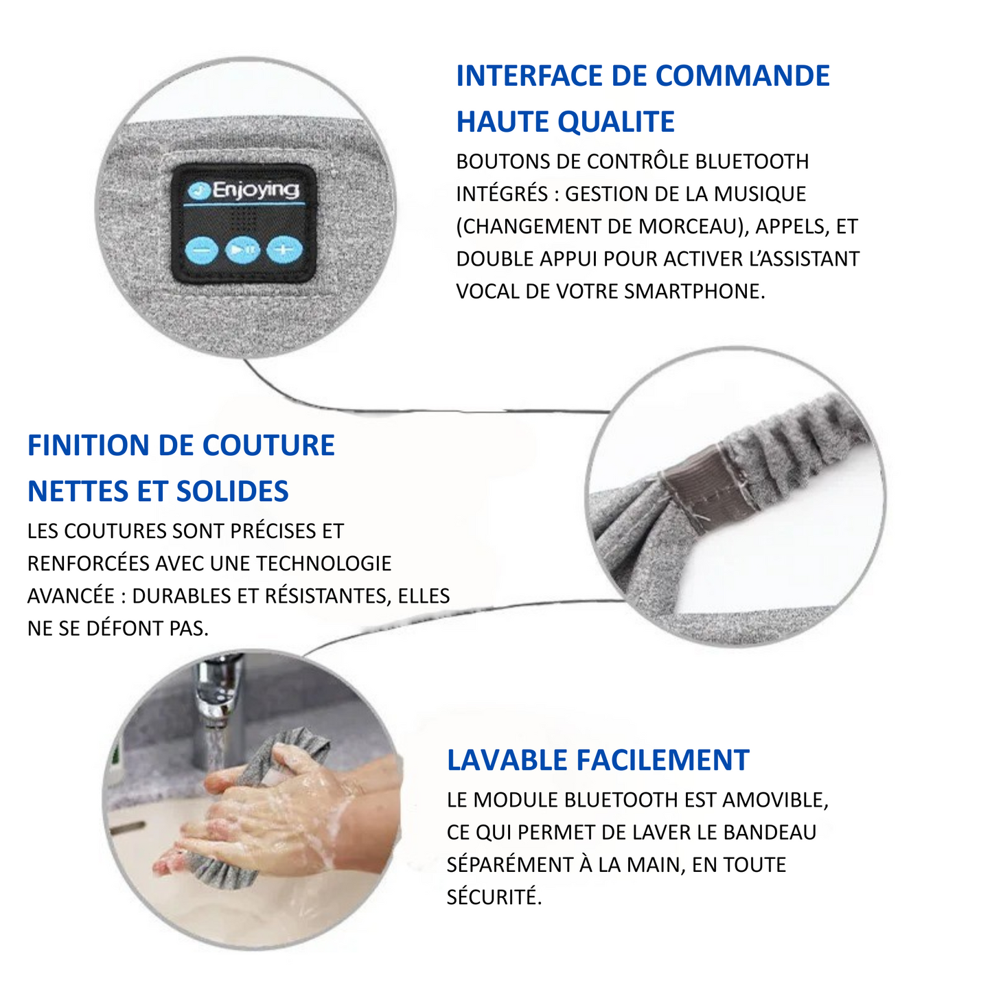 Masque de Sommeil Bluetooth avec Écouteurs Intégrés – Confort & Musique Réunis