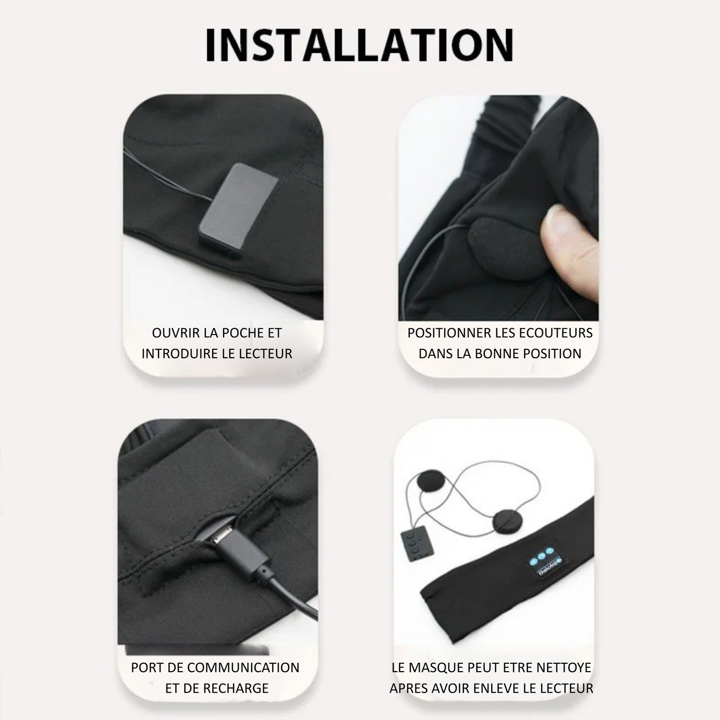 Masque de Sommeil Bluetooth avec Écouteurs Intégrés – Confort & Musique Réunis