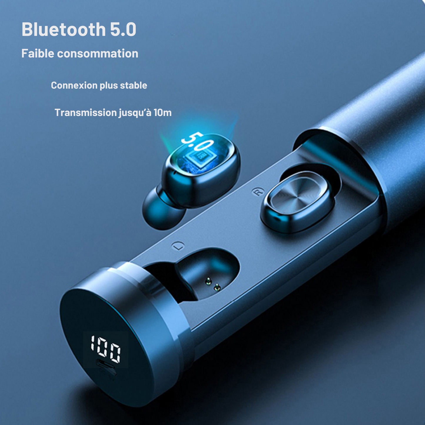 Ecouteurs Bluetooth 5.0  HIFI Sport avec micro