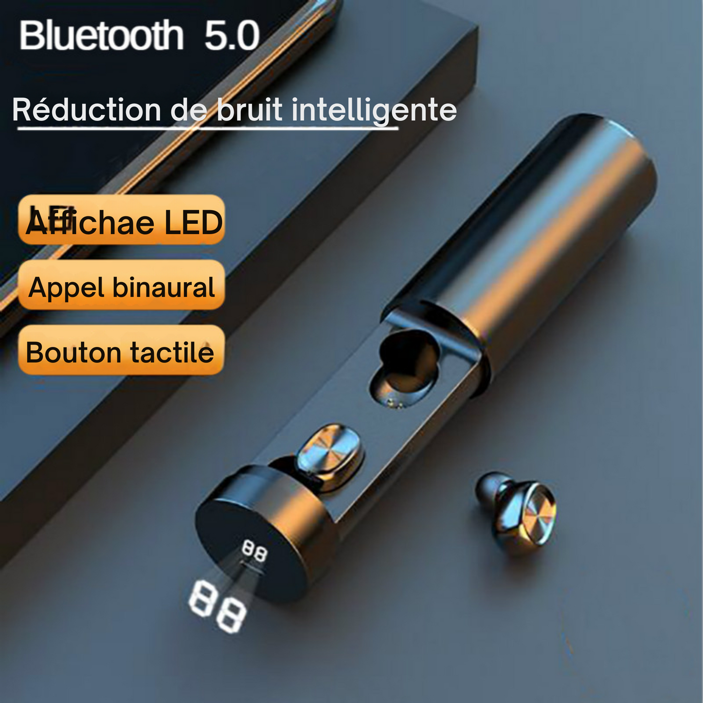 Ecouteurs Bluetooth 5.0  HIFI Sport avec micro