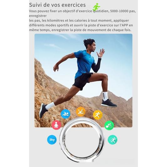 Bague intelligente connectée incrustée de diamants